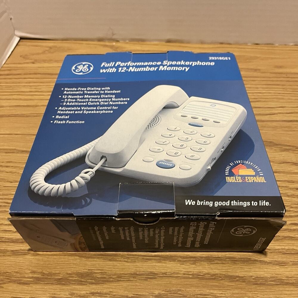 GE Full Performance Corded Speakerphone w/12-Number Memory #29318GE1 New
